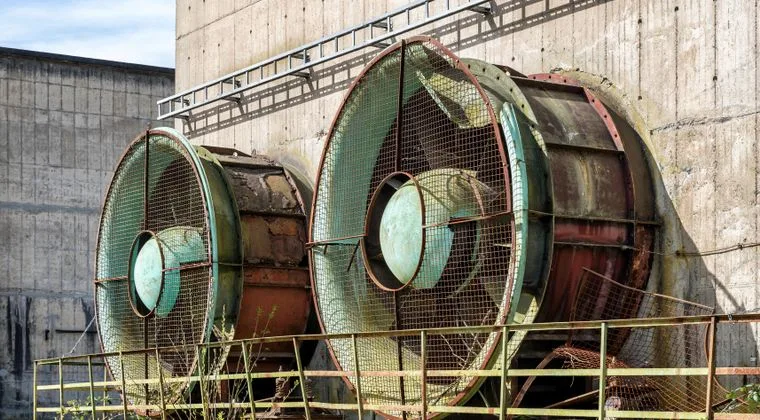 Rusty industrial fans, a UNESCO World Heritage Site